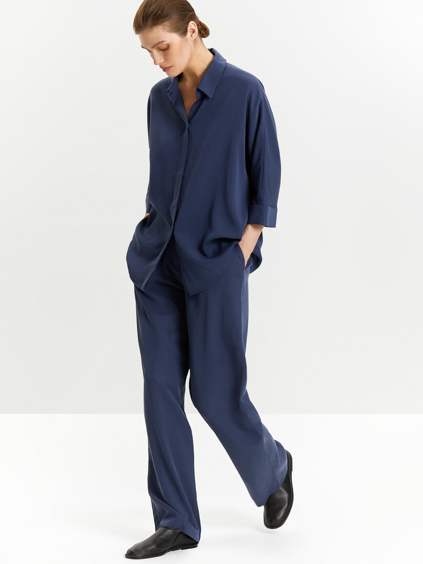 Рубашка с рукавом 3/4 из 100% тенсела